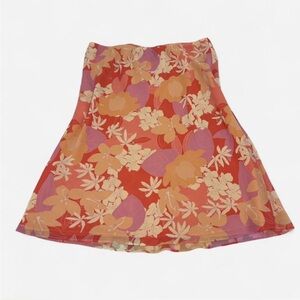 Apostrophe Floral Skirt in Orange and Peach